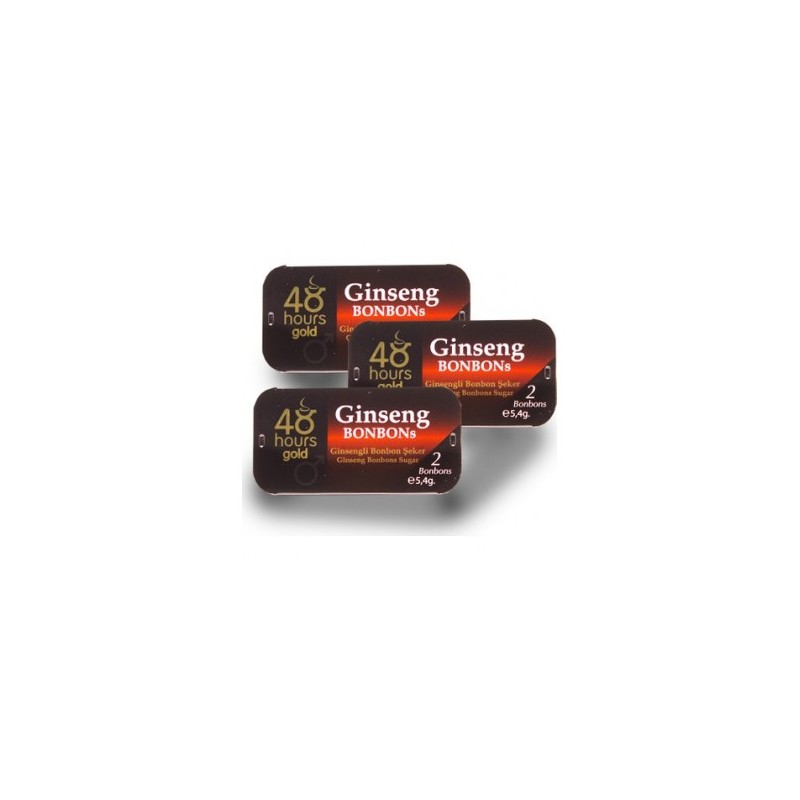 Lot 3x Bonbon Ginseng 48h Hours Gold for men Hommes